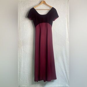 Burgundy velvet maxi dress